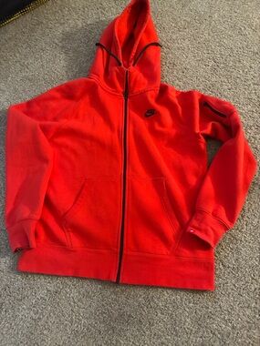 Nike Red Hoodie with Black Accents